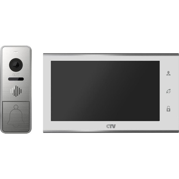 Комплект видеодомофона (вызывная панель -D4005 и монитор -M4705AHD) CTV -DP4705AHD W, поддержка формата Full HD, монитор с экраном 7" белый 10-0000336