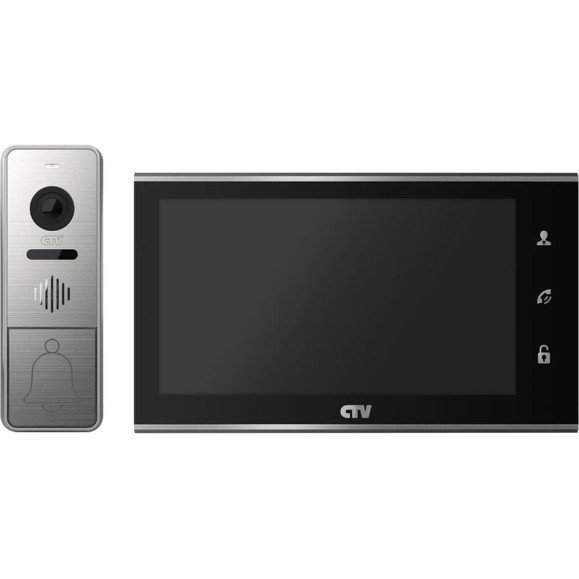 Комплект видеодомофона (вызывная панель -D4005 и монитор -M4705AHD) CTV -DP4705AHD B, поддержка формата Full HD, монитор с экраном 7" черный 10-0000334