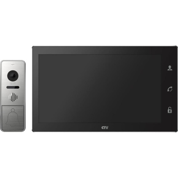 Комплект видеодомофона (вызывная панель -D4005 и монитор -M4106AHD) CTV -DP4106AHD B, поддержка формата Full HD, монитор с экраном 10" черный 10-0000339