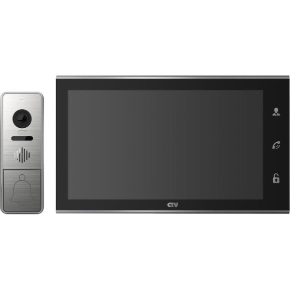 Комплект видеодомофона (вызывная панель -D4005 и монитор -M4105AHD) CTV DP4105AHD B, поддержка формата Full HD, монитор с экраном 10" черный 10-0000330