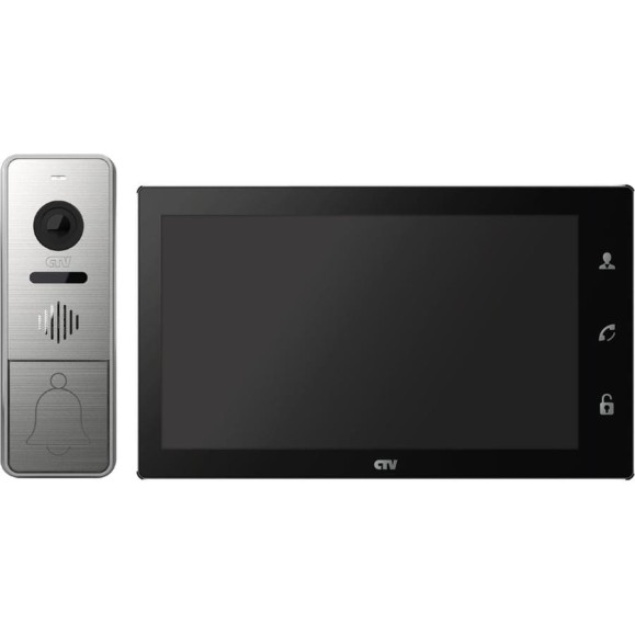 Комплект видеодомофона (вызывная панель -D4005 и монитор -M4706AHD) CTV -DP4706AHD B, поддержка формата Full HD, монитор с экраном 7" черный 10-0000343