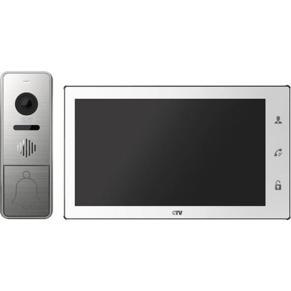 Комплект видеодомофона (вызывная панель -D4005 и монитор -M4706AHD) CTV -DP4706AHD W, поддержка формата Full HD, монитор с экраном 7" белый 10-0000344