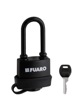 Замок навесной FUARO PL-WEATHER-3660 LS 3 ключа BLACK удлиненная дужка, английский, блистер 57509