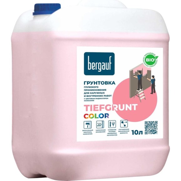 Грунтовка для стен глубокого проникновения Bergauf TIEFGRUNT COLOR U 10 л 70639 Грунтовка для стен глубокого проникновения Bergauf TIEFGRUNT COLOR U 10 л 70639