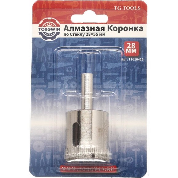Коронка алмазная по стеклу и керамике 28x55 мм, цилиндрический хвостовик 8 мм TORGWIN T1616416 Коронка алмазная по стеклу и керамике 28x55 мм, цилиндрический хвостовик 8 мм TORGWIN T1616416