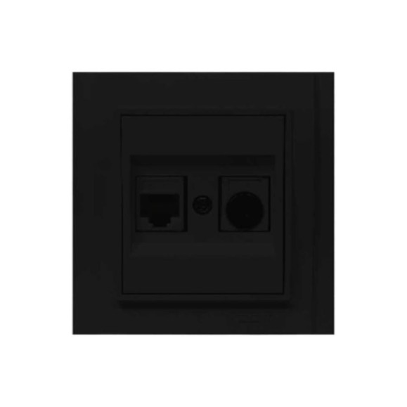 Розетка Metronex Electric Verona Black для LAN + TV двойная FRZ00020225CMT
