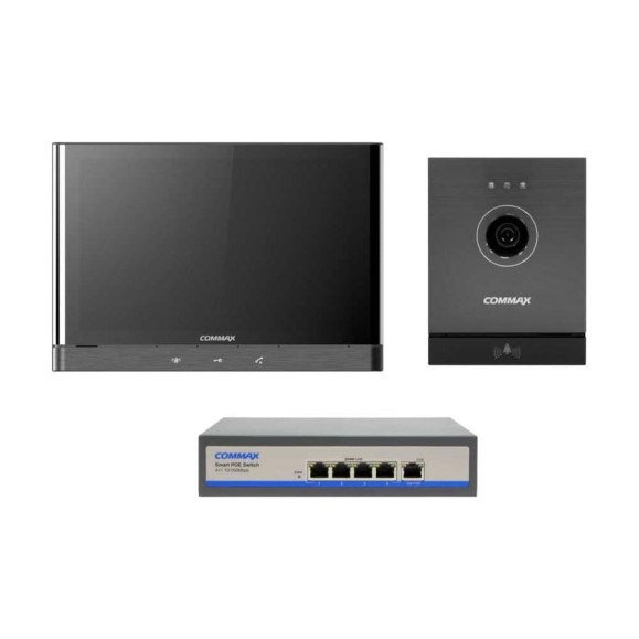 IP Комплект видеодомофона,вызывной панели и коммутатора COMMAX CIOT-1000Y/D21M/H4L2 CIOT-1000Y/CIOT-D21M/CIOT-H4L2