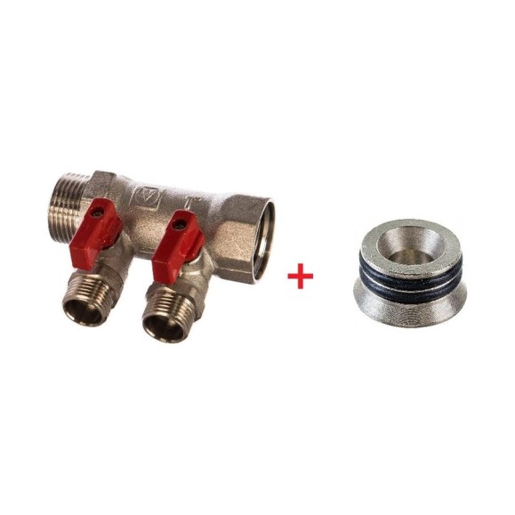 Комплект Valtec _19 VI7 Коллектор с кранами 2 вых. х 1x1/2 НР VTc.580.N.0602 + Адаптер д/коллектора /конус-плоскость/ 1/2 VTc.701.N.04 VT.VI7.K19.5800602.701 Комплект Valtec _19 VI7 Коллектор с кранами 2 вых. х 1x1/2 НР VTc.580.N.0602 + Адаптер д/коллектора /конус-плоскость/ 1/2 VTc.701.N.04 VT.VI7.K19.5800602.701
