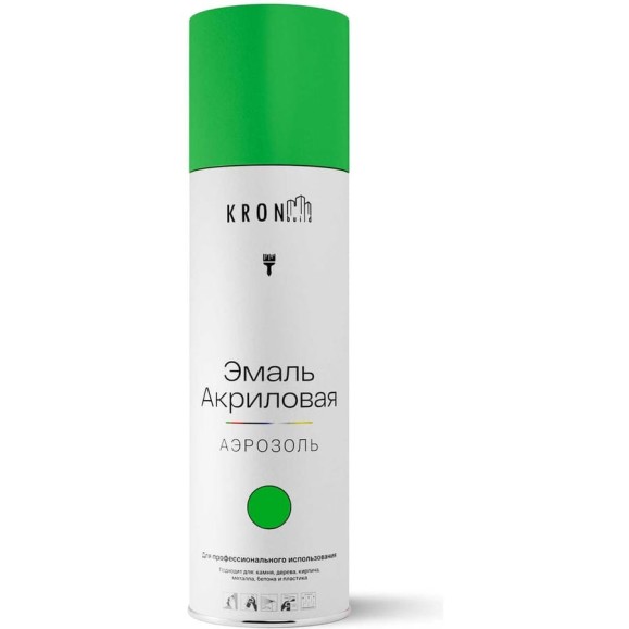 Эмаль акриловая Kronbuild RAL 6018 светло-зеленая, глянец, 520 мл SP6018G