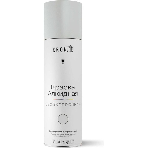 Эмаль алкидная Kronbuild RAL 7035 светло-серая, глянец, 520 мл SPA7035G