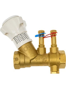 Клапан Giacomini R206B, DN-20, 3/4, ВВ, PN, бар-25, с измерительными штуцерами, со сливом R206BY004