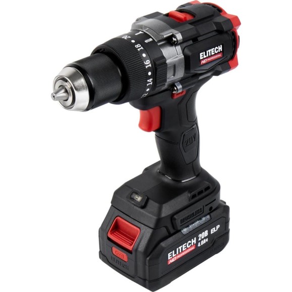 Аккумуляторная дрель Elitech CD 20BL2 (20В, 1х4Ач, 130Нм, BL) HD 205727 Аккумуляторная дрель Elitech CD 20BL2 (20В, 1х4Ач, 130Нм, BL) HD 205727