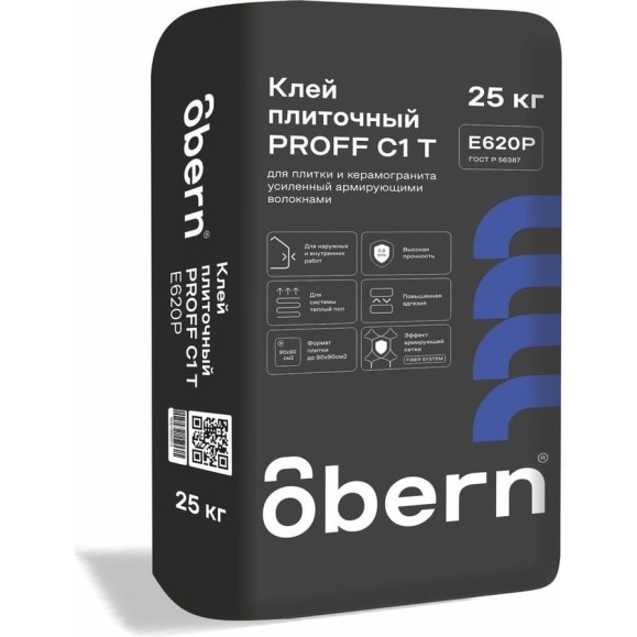 Клей для плитки Obern PROFF С1Т 25 кг 22155 Клей для плитки Obern PROFF С1Т 25 кг 22155