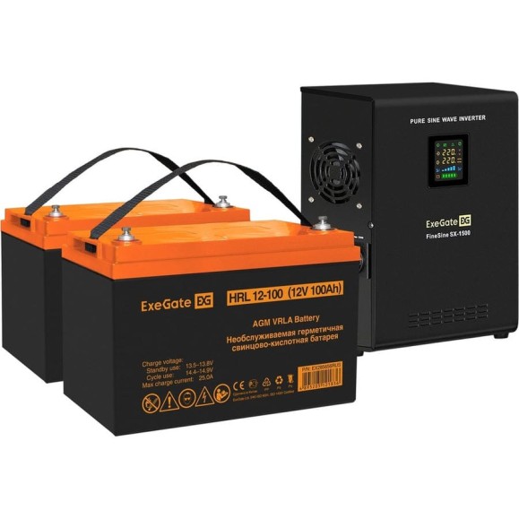 Комплект ИБП ExeGate EX295998RUS + батарея 100Aч EX285656RUS 2шт инвертор, синус, для котла, настенный FineSine SX-1500.LCD.AVR.2SH 1500VA/1050W, чистая сину 296578 Комплект ИБП ExeGate EX295998RUS + батарея 100Aч EX285656RUS 2шт инвертор, синус, для котла, настенный FineSine SX-1500.LCD.AVR.2SH 1500VA/1050W, чистая сину 296578