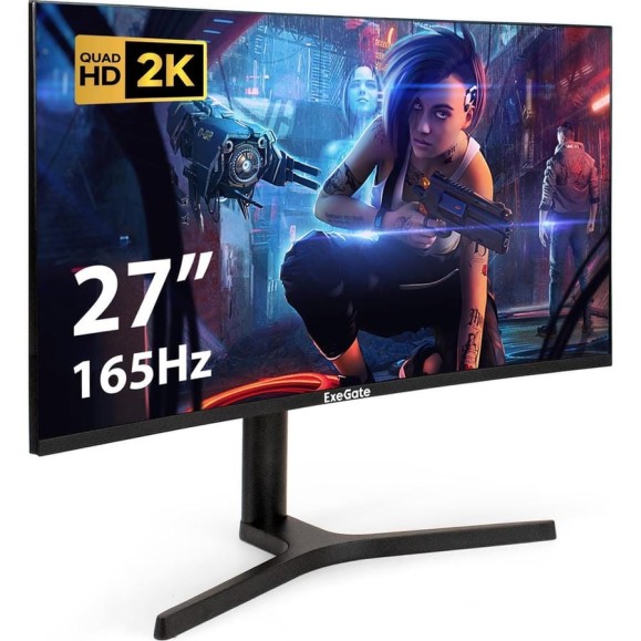 Монитор ExeGate изогнутый игровой 165 Гц 27" Combat EC2700TA VA Curved R1500 LED Grade A+, 2K, 2560x1440 165Гц WQHD , 16:9, 300cd/m2, 3000:1, 178/178, 1ms, 297303 Монитор ExeGate изогнутый игровой 165 Гц 27" Combat EC2700TA VA Curved R1500 LED Grade A+, 2K, 2560x1440 165Гц WQHD , 16:9, 300cd/m2, 3000:1, 178/178, 1ms, 297303