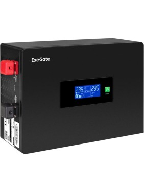ИБП ExeGate инвертор, синус, для котла, PF=1, настенный IdealSine SR-1000.LCD.2SH 1000VA/1000W, чистая синусоида, цветной LCD-дисплей, 2 Schuko, внешняя бат 295993