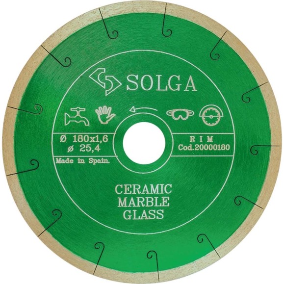 Алмазный диск по керамике Solga Diamant CERAMICS, MARBLE сплошной 180мм/25,4 20000180 Алмазный диск по керамике Solga Diamant CERAMICS, MARBLE сплошной 180мм/25,4 20000180