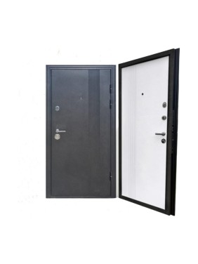 Входная дверь ООО ВДК Фортис Black LS-78 Черный шелк/МДФ Ясень белый 860*2050 правая ДМ90