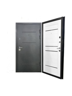 Входная дверь ООО ВДК Кватро Black LS-23 Черный шелк/Царга Ясень белый 960*2050 правая ДМ96
