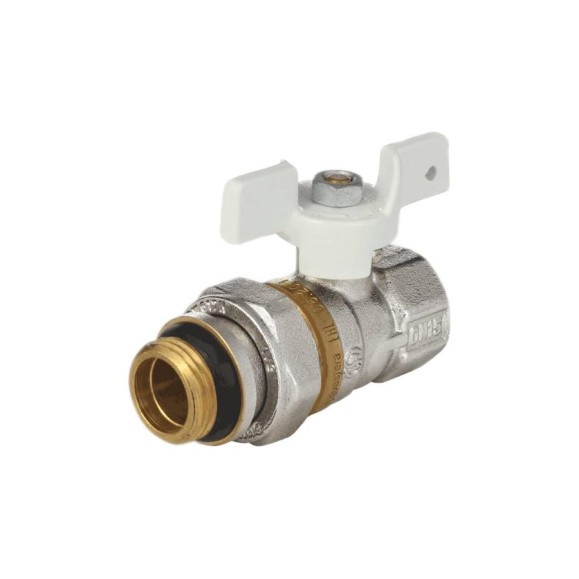 Кран шаровой латунный Aquasfera 1127 Standard никелированный, Ду15, Ру40, муфта/американка, полнопроходной, бабочка 1127-01 107-8064
