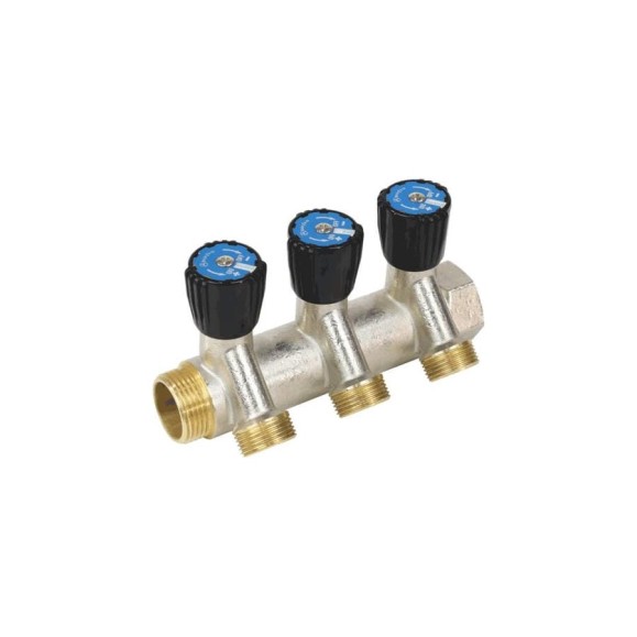 Коллектор Aquasfera латунь, с регулирующими клапанами 3/4 Коллектор Aquasfera латунь, с регулирующими клапанами 3/4