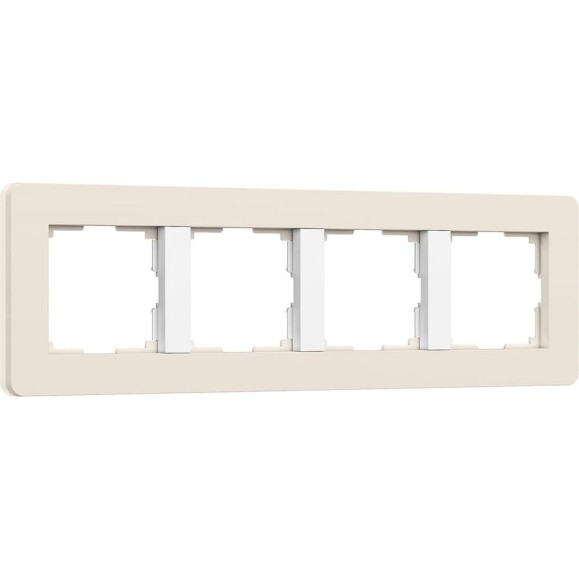 Рамка на 4 поста WERKEL Split (айвори/белый, soft-touch) a067257
