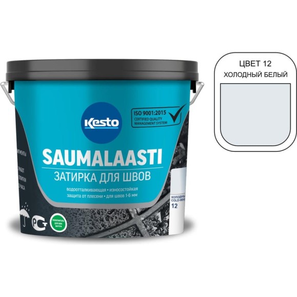 Затирка для плитки Kesto Saumalaasti № 12 холодный белый, 3 кг 87335