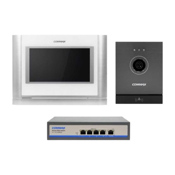 IP Комплект видеодомофона,вызывной панели и коммутатора COMMAX CIOT-700M2/D21M/H4L2 CIOT-700M2/CIOT-D21M/CIOT-H4L2