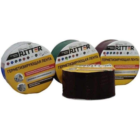 Герметизирующая лента RITTER 50 мм, 3 м, коричневый RAL 8017 50-3-RAL8017