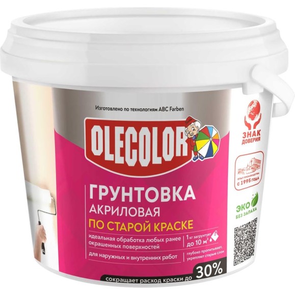 Акриловая грунтовка OLECOLOR по старой краске, 3 кг 4300004534 Акриловая грунтовка OLECOLOR по старой краске, 3 кг 4300004534