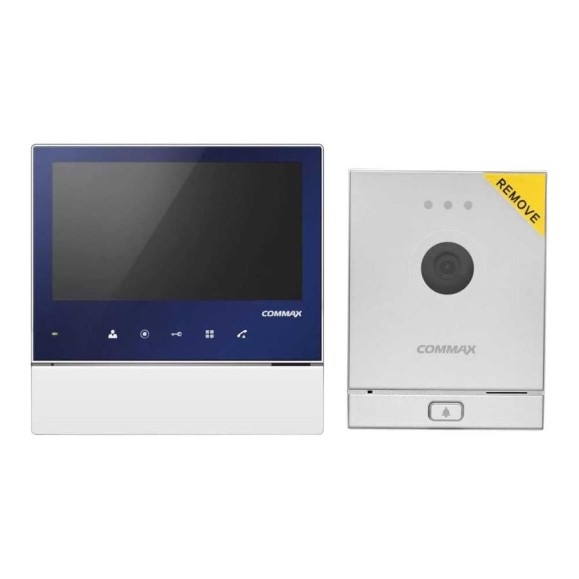 Комплект видеодомофона и вызывной панели COMMAX CDV-70H2 (синий)/DRC-41M(серебро)
