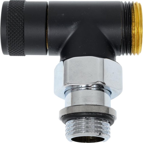 Угловой запорный вентиль SR Rubinetterie Tondera 1/2"х3/4" E, черный 0673-1500VCES