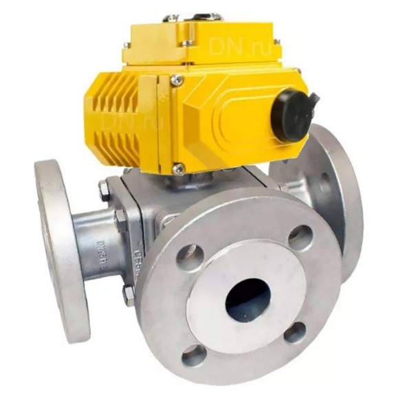 Кран шаровой регулирующий DN.ru 316-316-PTFE-16 ISO Ду100 Ру16 T-тип эл.привод ST-020-220 D160-34951 Кран шаровой регулирующий DN.ru 316-316-PTFE-16 ISO Ду100 Ру16 T-тип эл.привод ST-020-220 D160-34951