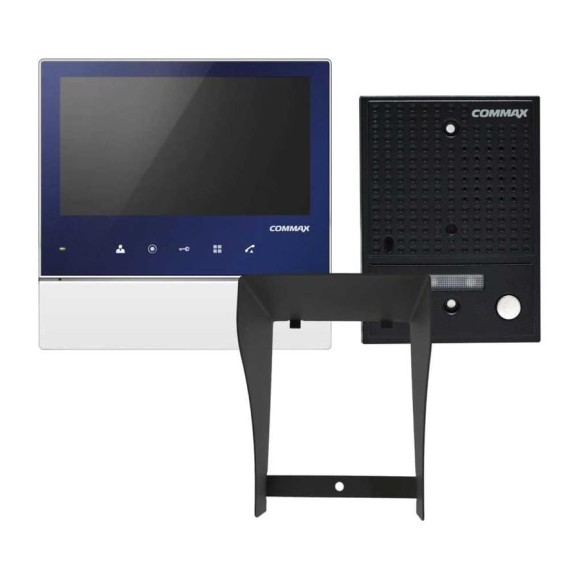 Комплект видеодомофона и вызывной панели COMMAX CDV-70H2(синий)/DRC-4CGN2(черная)+Козырек Комплект видеодомофона и вызывной панели COMMAX CDV-70H2(синий)/DRC-4CGN2(черная)+Козырек