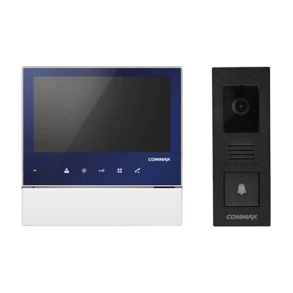 Комплект видеодомофона и вызывной панели COMMAX CDV-70H2(синий)/DRC-4PIP(черная) Комплект видеодомофона и вызывной панели COMMAX CDV-70H2(синий)/DRC-4PIP(черная)