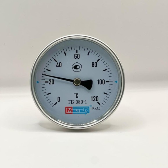 Термометр МЕТЕР ТБ-080-1 T=0..120 С L=100мм кл.1.5, с латун.гильзой G1/2 2929