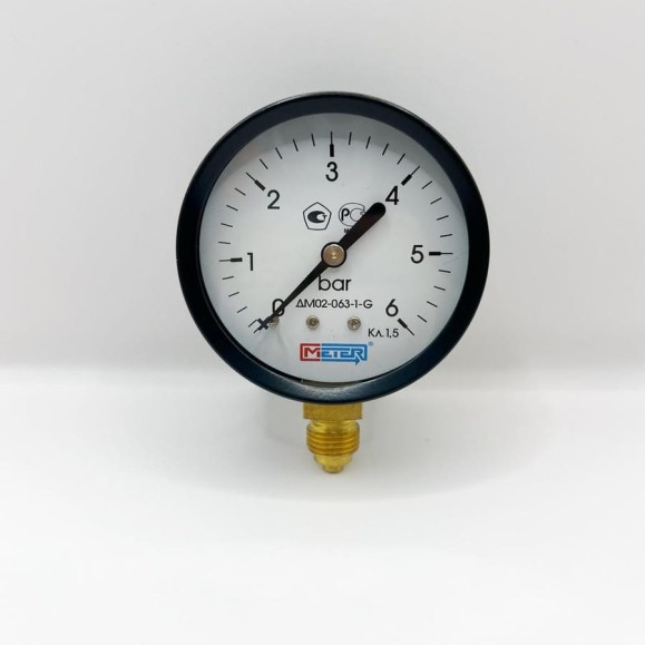 Манометр МЕТЕР ДМ 02-063-1-G Р=0..6 бар G1/4 кл.1,5 634