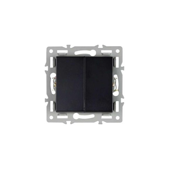 Механизм выключателя двухклавишный проходной Arlight SWT-MKP2-PL-BK 1шт 043728 Механизм выключателя двухклавишный проходной Arlight SWT-MKP2-PL-BK 1шт 043728