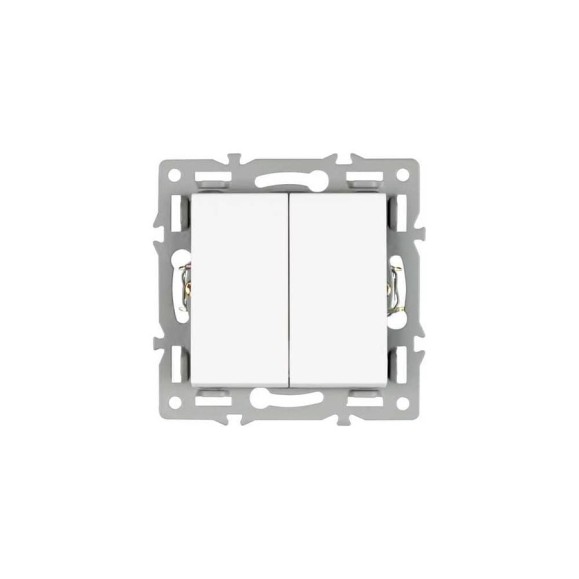 Механизм выключателя двухклавишный проходной Arlight SWT-MKP2-PL-WH 1шт 043727