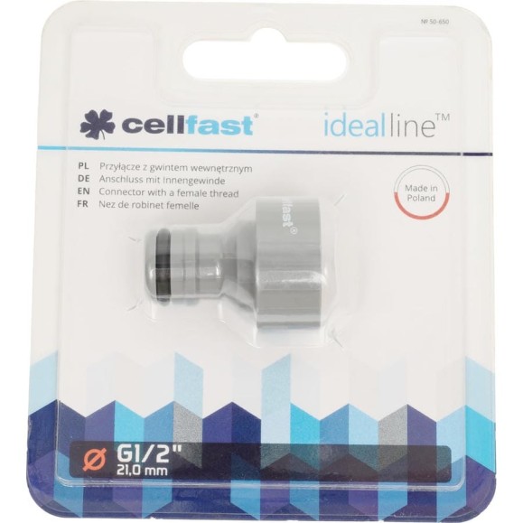 Адаптер с внутренней нарезкой IDEAL 1/2'' Cellfast 50-650 Адаптер с внутренней нарезкой IDEAL 1/2'' Cellfast 50-650