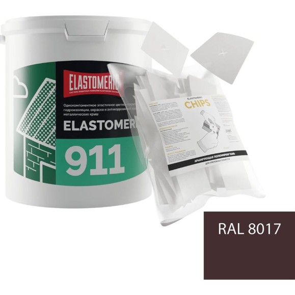 Ремкомплект для гидроизоляции и ремонта кровли Elastomeric Systems Elastomeric 911 (3кг.) коричневый и Chips 50шт 911_8017_3kg_kvadrat_7х7 Ремкомплект для гидроизоляции и ремонта кровли Elastomeric Systems Elastomeric 911 (3кг.) коричневый и Chips 50шт 911_8017_3kg_kvadrat_7х7