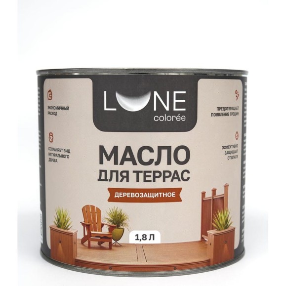 Масло для террас Lune Coloree цвет графит 1,8 кг 38923