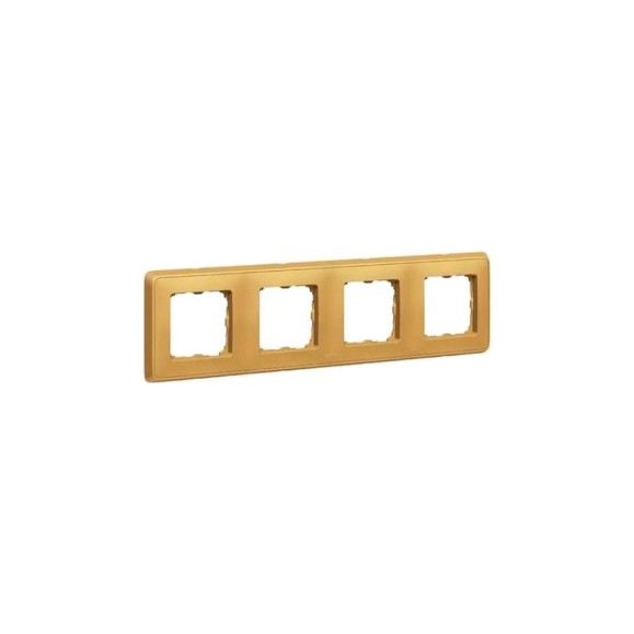 Рамка Legrand Cariva 4 поста горизонтальный/вертикальный монтаж матовое золото 773664