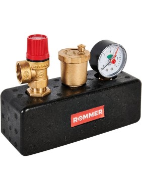 Группа безопасности котла ROMMER 3 бар, 1  (до 50 кВт) (в теплоизоляции) RVS-0004-055025 RG0092LPJR7P1E