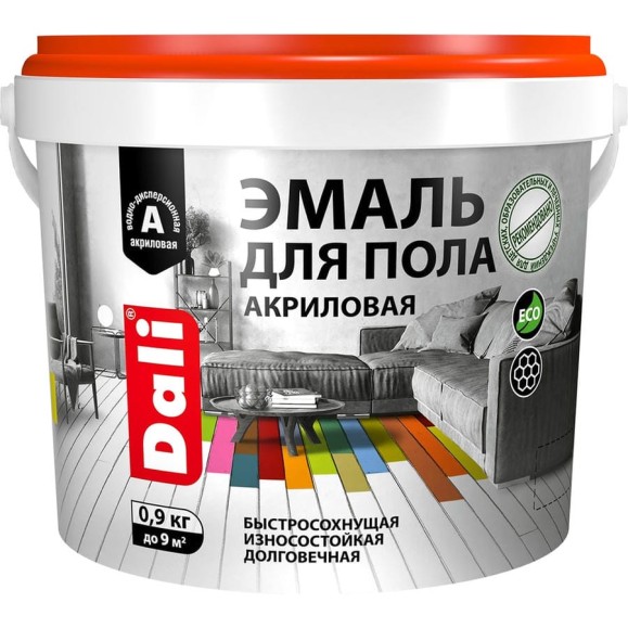 Эмаль для пола DALI акриловая, бежевая, 0.9 кг (1/6) 275015