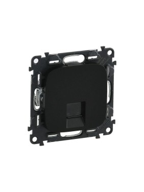 Информационная розетка одиночная Legrand Valena ALLURE RJ45, Кат5е, UTP, с лицевой панелью, антрацит 753950