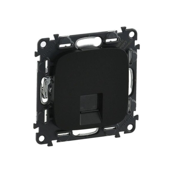 Информационная розетка одиночная Legrand Valena ALLURE RJ45, Кат5е, UTP, с лицевой панелью, антрацит 753950