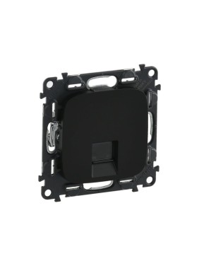 Информационная розетка одиночная Legrand Valena ALLURE RJ45, Кат6, UTP, с лицевой панелью, антрацит 753952