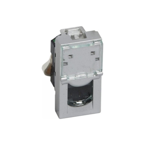 Розетка RJ 45 Legrand программа Mosaic категория 5е, UTP, 1 модуль, алюминий 079451