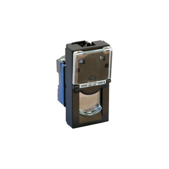 Розетка RJ 45 Legrand программа Mosaic категория 6, UTP, 1 модуль, матовая черная 079461L